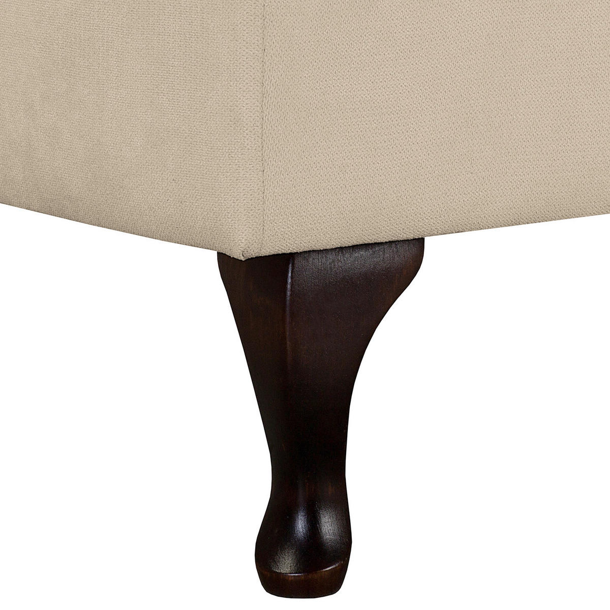 RÉCAMIERE Pako in Mikrofaser Creme  - Creme/Braun, Design, Holz/Textil (185/93/75cm) - Livetastic