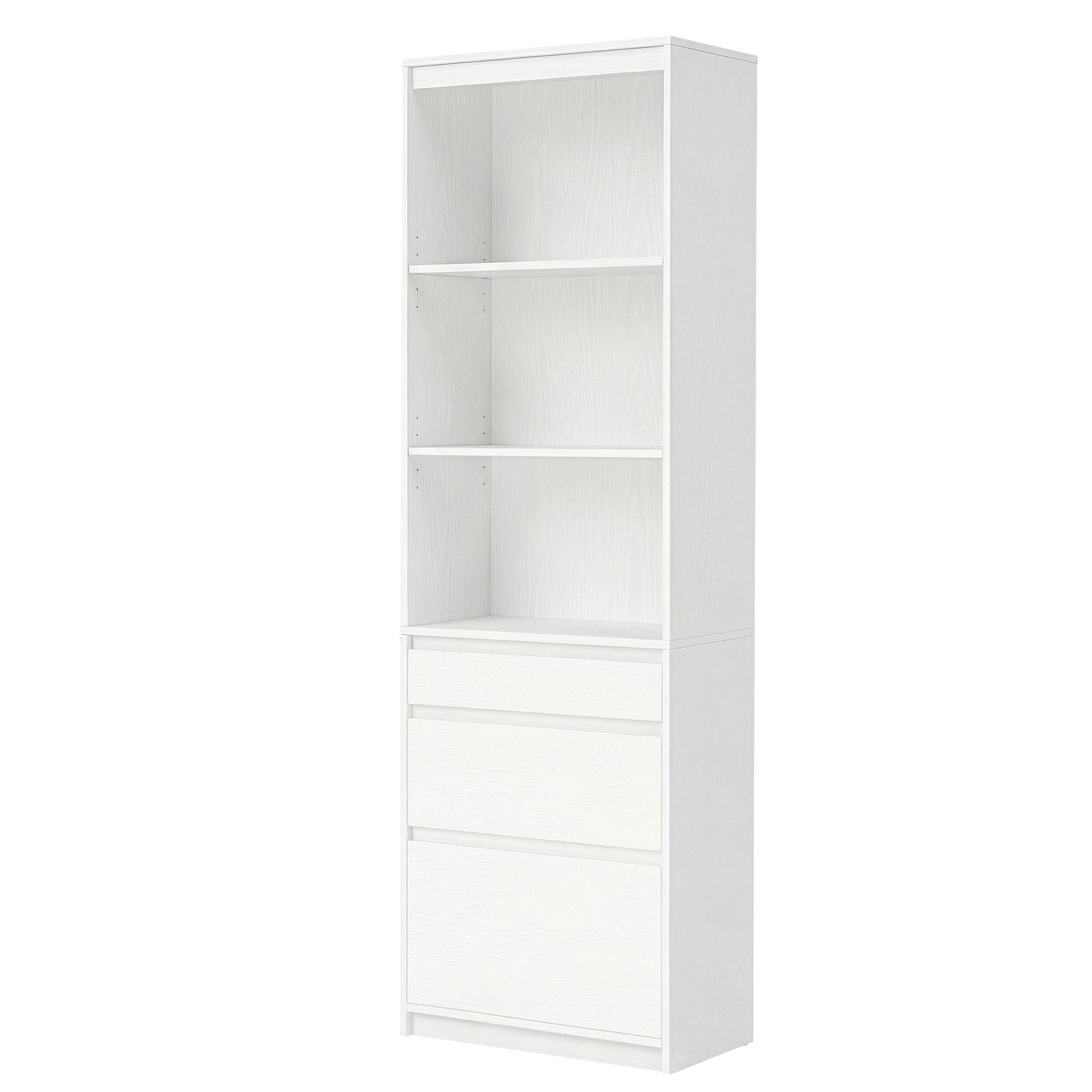 REGALELEMENT Weiß  - Weiß, Trend, Holzwerkstoff (57,1/180/28cm) - Boxxx