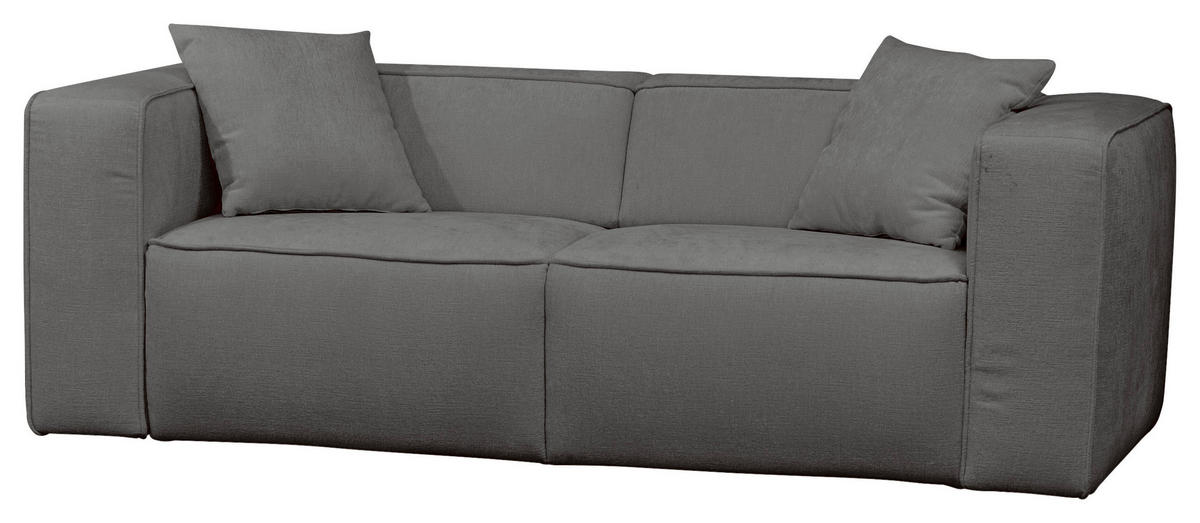 SCHLAFSOFA Chenille Dunkelgrau  - Dunkelgrau/Schwarz, Design, Kunststoff/Textil (227/74/105cm) - Novel