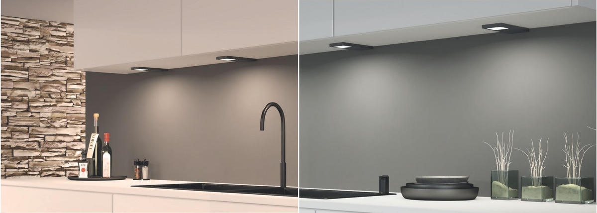 UNTERBAULEUCHTEN-SET - Schwarz, Basics, Kunststoff/Metall (19/7/0,5cm) - HKT