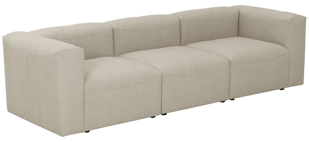 3-SITZER-SOFA in Creme  - Creme, Design, Kunststoff/Textil (275/73/100cm) - Max Winzer