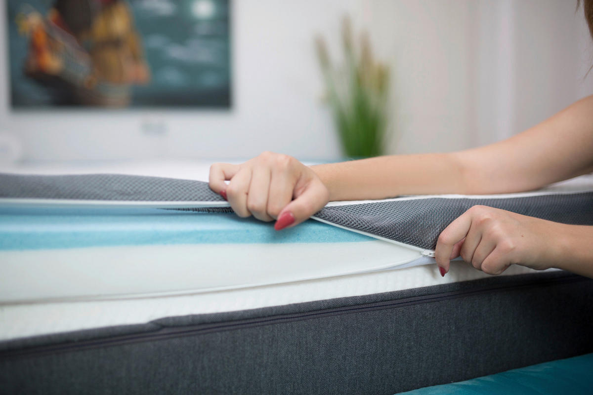 TOPPER 90/200 cm Höhe ca. 7 cm  - Hellgrau, Basics, Textil (90/200cm) - Genius