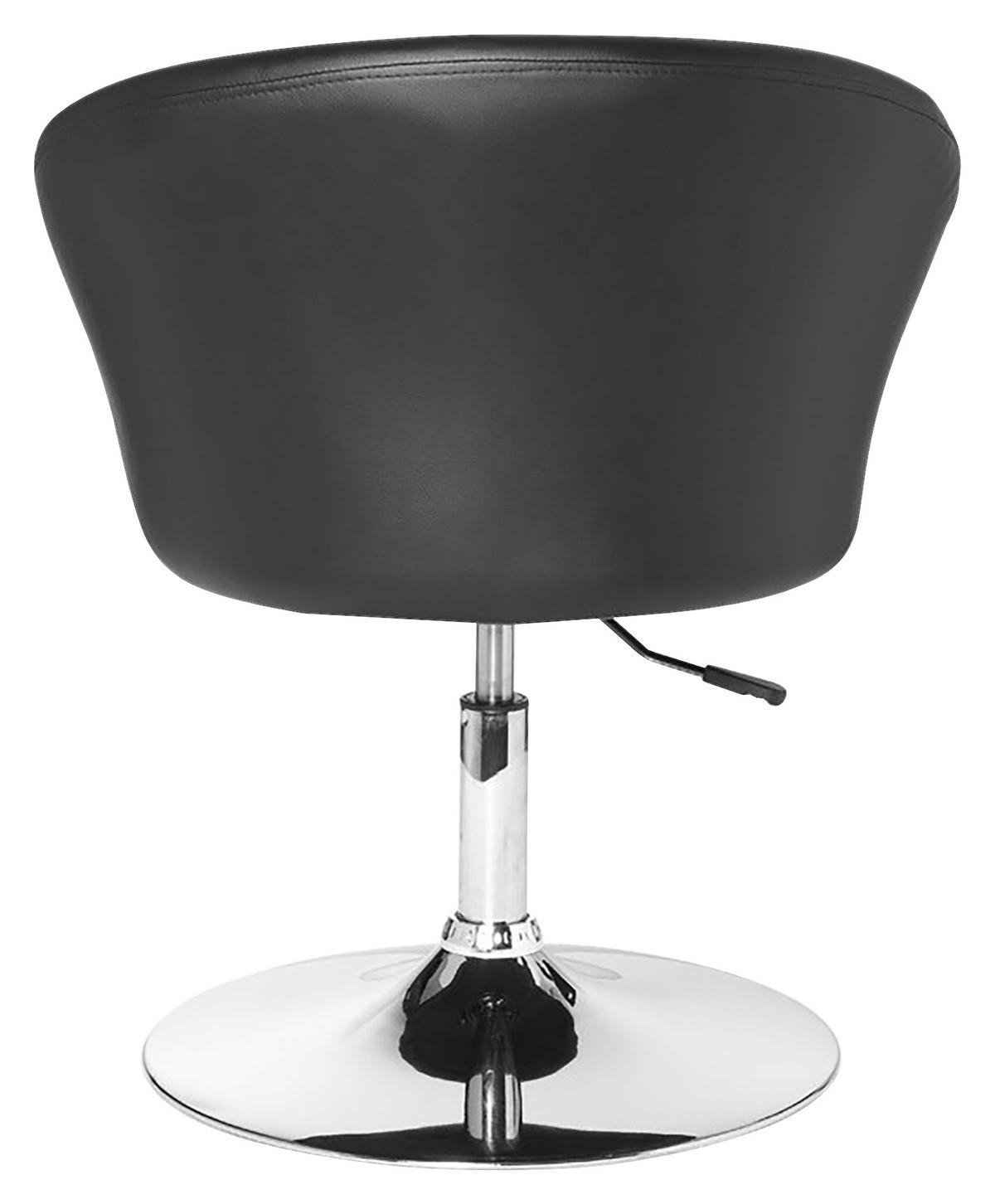 Drehstuhl Relaxsessel  in Lederlook  - Chromfarben/Schwarz, Modern, Textil/Metall (62/84/55cm) - MID.YOU