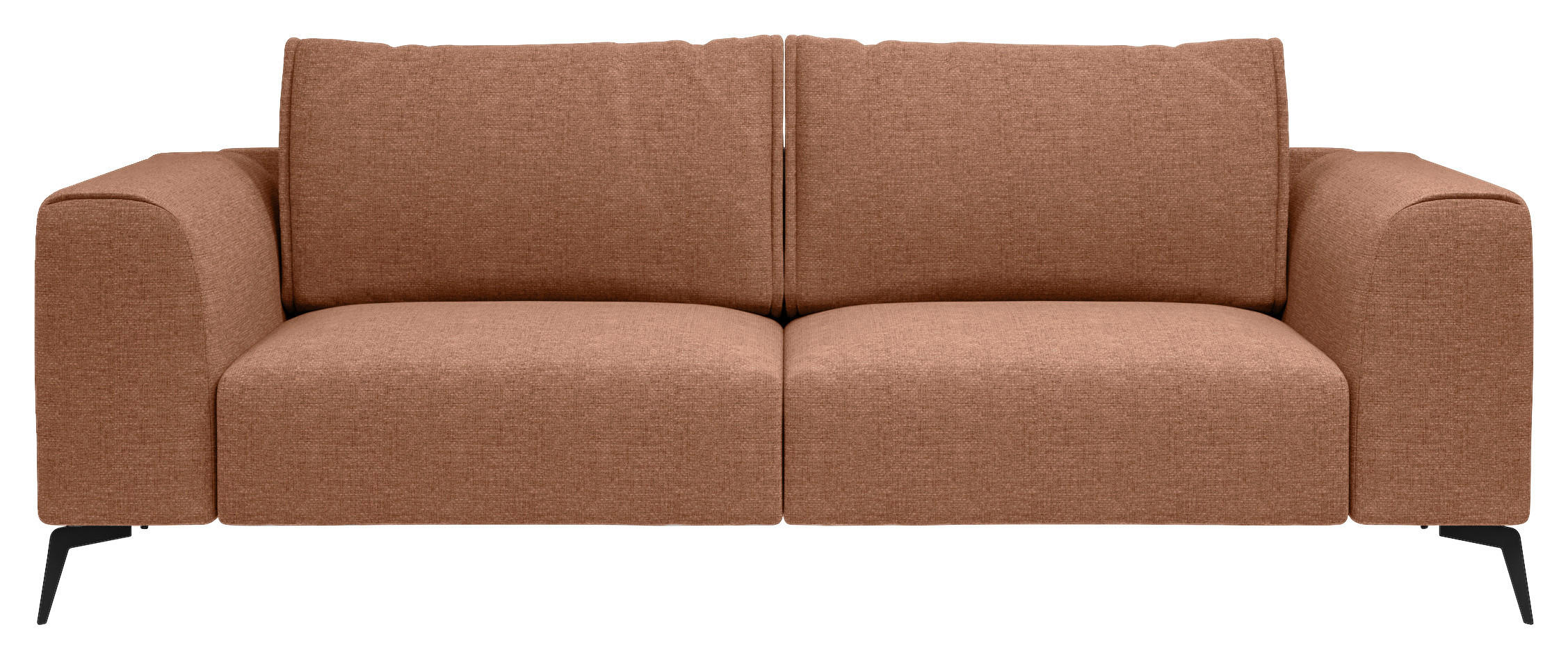 3-SITZER-SOFA in beflockt Orange  - Schwarz/Orange, Design, Holz/Textil (246/87/88cm) - MID.YOU