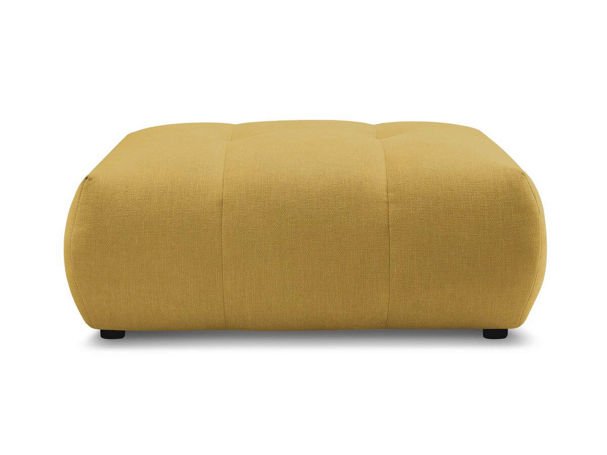 HOCKER FUJI  Leinenoptik Gelb  - Gelb/Schwarz, MODERN, Kunststoff/Textil (112/44/80cm)