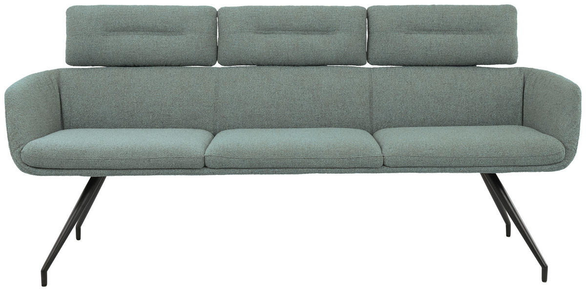 SITZBANK 200/92,5/67 cm Webstoff Grün, Schwarz  - Schwarz/Grün, Design, Textil/Metall (200/92,5/67cm) - Dieter Knoll