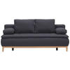 BOXSPRINGSOFA Flachgewebe Dunkelgrau  - Eichefarben/Dunkelgrau, Design, Holz/Textil (202/78-93/100cm) - Carryhome