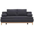 BOXSPRINGSOFA Flachgewebe Dunkelgrau  - Eichefarben/Dunkelgrau, Design, Holz/Textil (202/78/93/100cm) - Carryhome