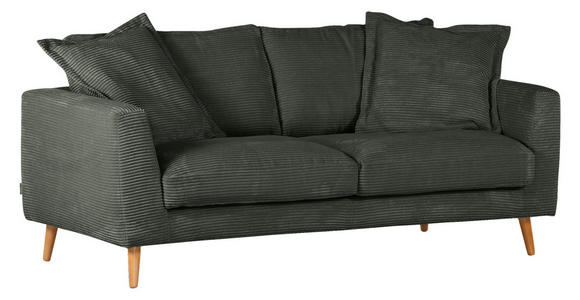 2,5-SITZER Amaro Cord Dunkelgrün  - Dunkelgrün/Naturfarben, ROMANTIK / LANDHAUS, Holz/Textil (195/69/100cm) - Landscape