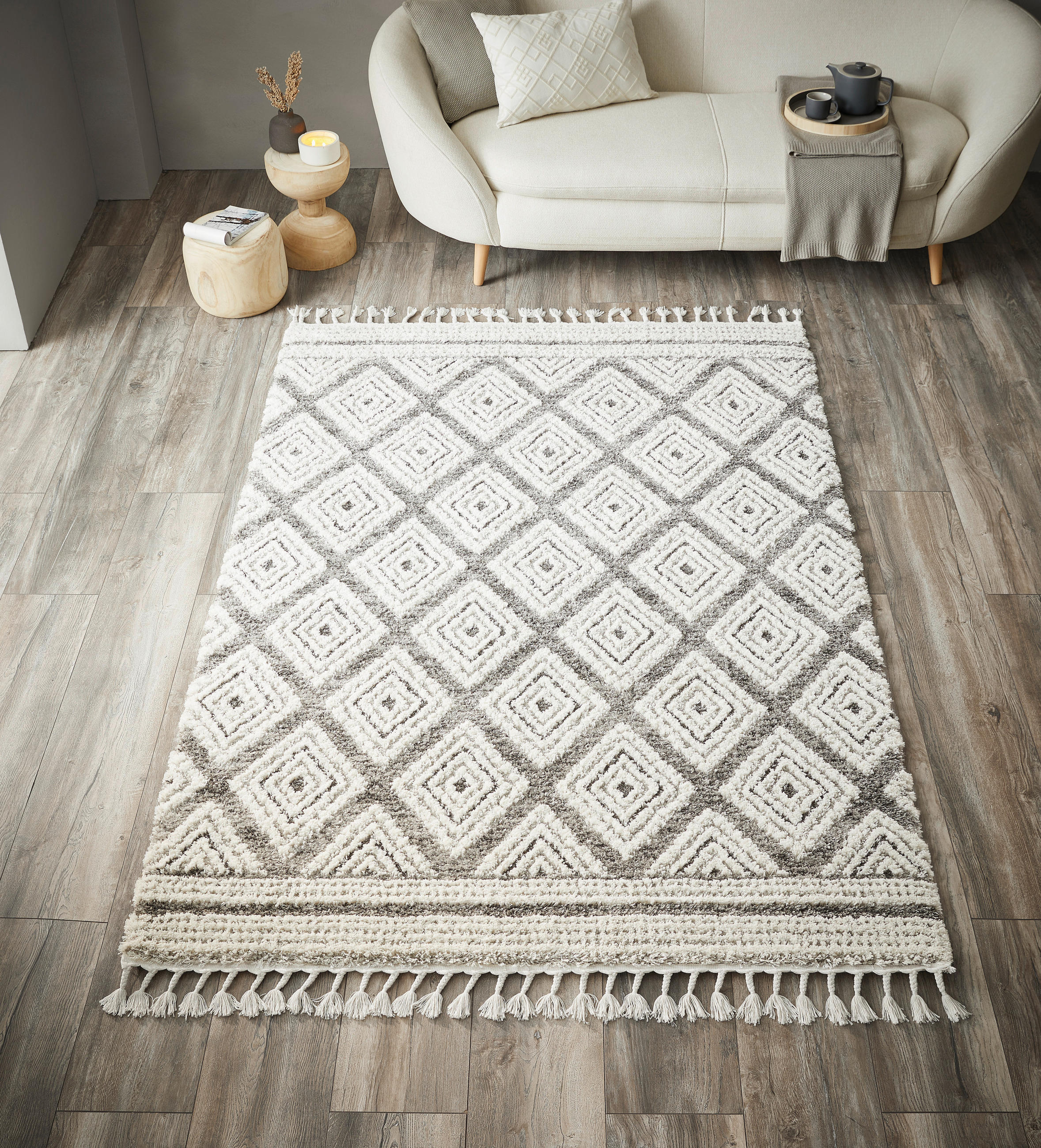 HOCHFLORTEPPICH 80/150 cm Antje Silberfarben, Beige  - Beige/Silberfarben, Design, Kunststoff (80/150cm) - Novel