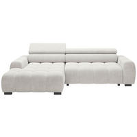ECKSOFA in Webstoff Greige  - Greige/Schwarz, Trend, Kunststoff/Textil (168/285cm) - Livetastic