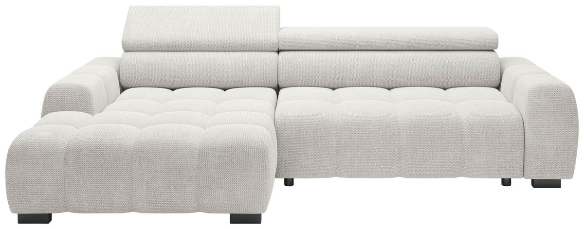 ECKSOFA in Webstoff Greige  - Greige/Schwarz, Trend, Kunststoff/Textil (168/285cm) - Livetastic