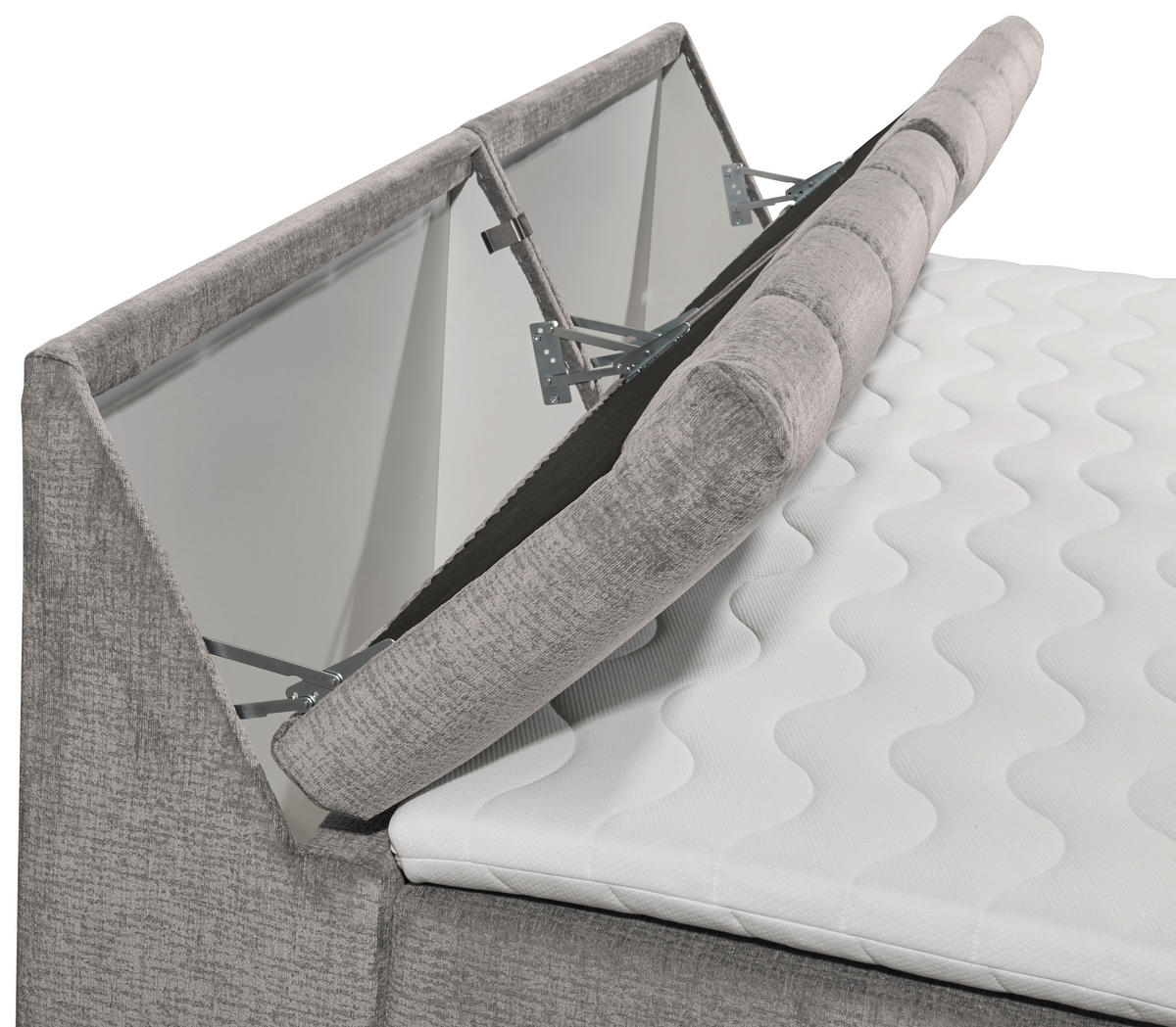 KONTINENTALSÄNG 240/200 cm  i gråbrun  - gråbrun, Modern, trämaterial/textil (240/200cm) - MID.YOU