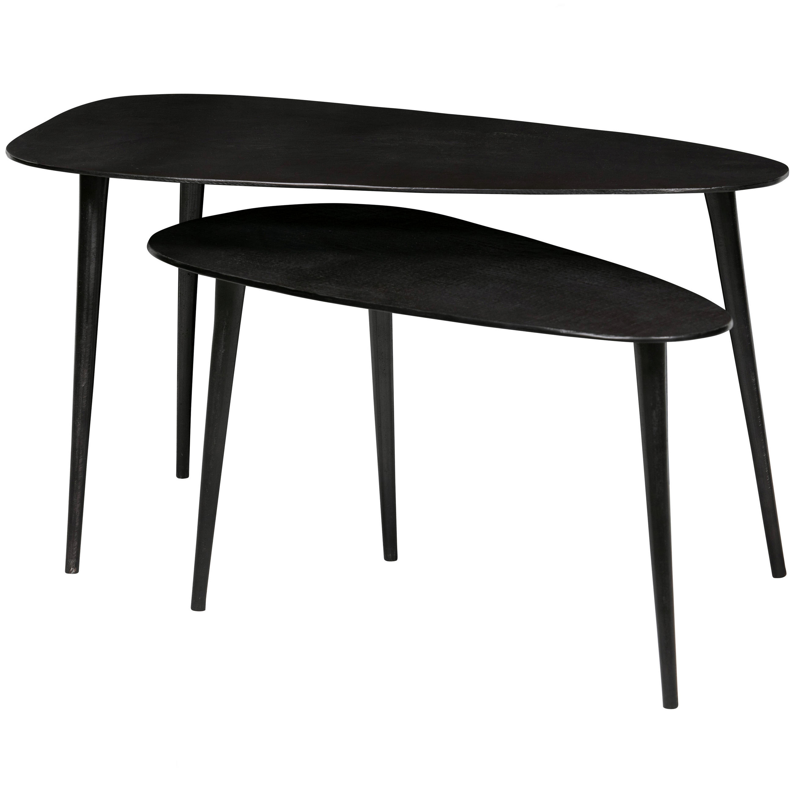 BEISTELLTISCHSET organisch Schwarz  - Schwarz, Design, Metall - Livetastic