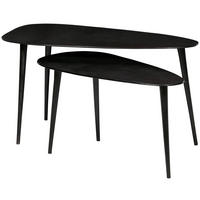 BEISTELLTISCHSET organisch Schwarz  - Schwarz, Design, Metall - Livetastic