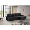 ECKSOFA SALVADOR Schwarz Mikrofaser  - Wengefarben/Silberfarben, MODERN, Holz/Textil (293/164cm) - MID.YOU