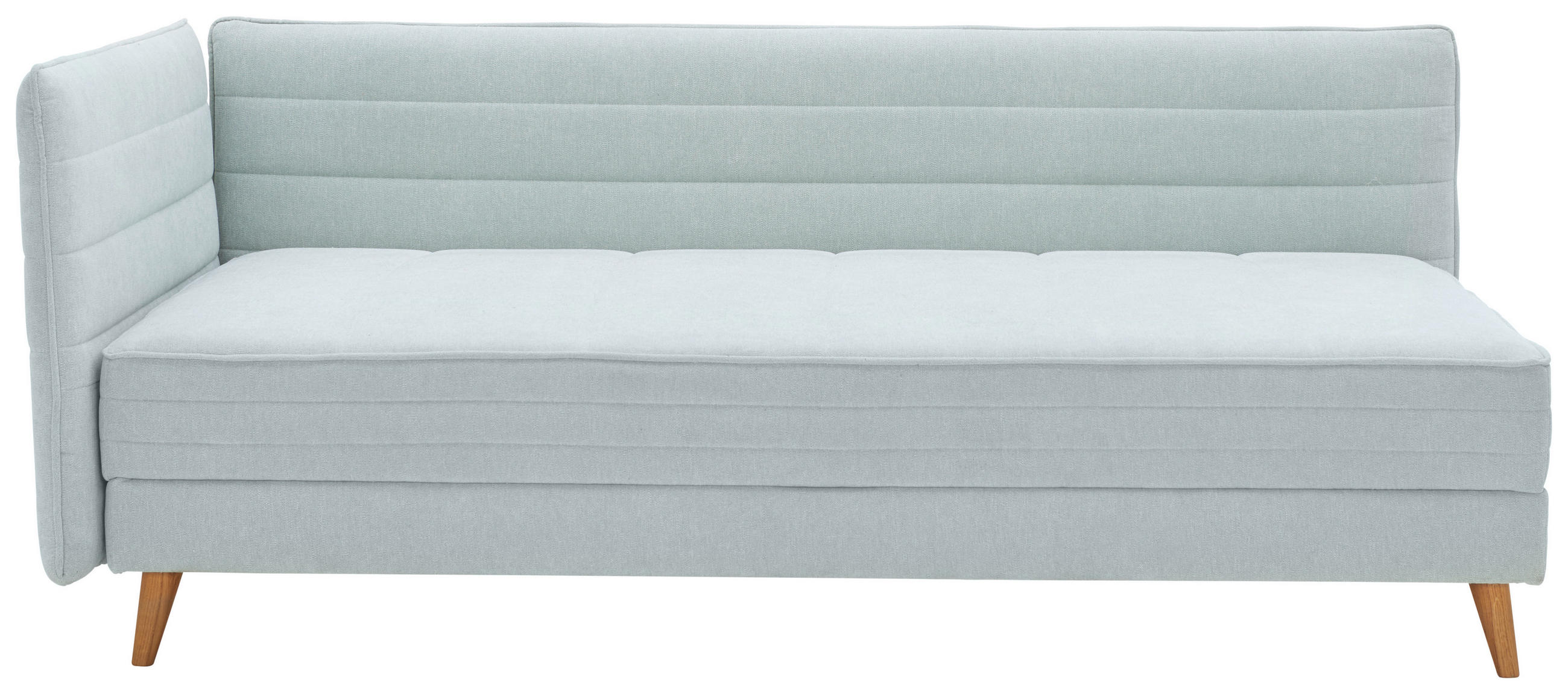 LIEGE  in Grau, Hellblau  - Grau/Hellblau, Design, Holz/Textil (210/84/130cm) - Joka