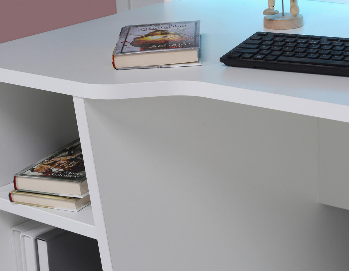 COMPUTERTISCH Weiß  - Weiß, MODERN, Holzwerkstoff/Kunststoff (160/72/91cm) - MID.YOU