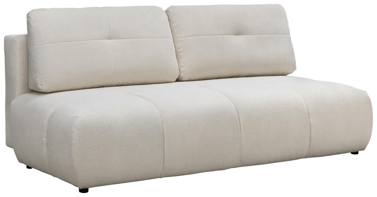 SCHLAFSOFA Struktur Creme  - Creme/Schwarz, Design, Textil (208/92/104cm) - MID.YOU