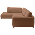 ECKSOFA  in Chenille Braun  224/307 cm  - Schwarz/Braun, KONVENTIONELL, Kunststoff/Textil (224/307cm) - Hom`in