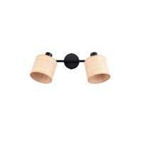 STRAHLER 42,5/25/13 cm   - Schwarz/Naturfarben, Natur, Textil/Metall (42,5/25/13cm)