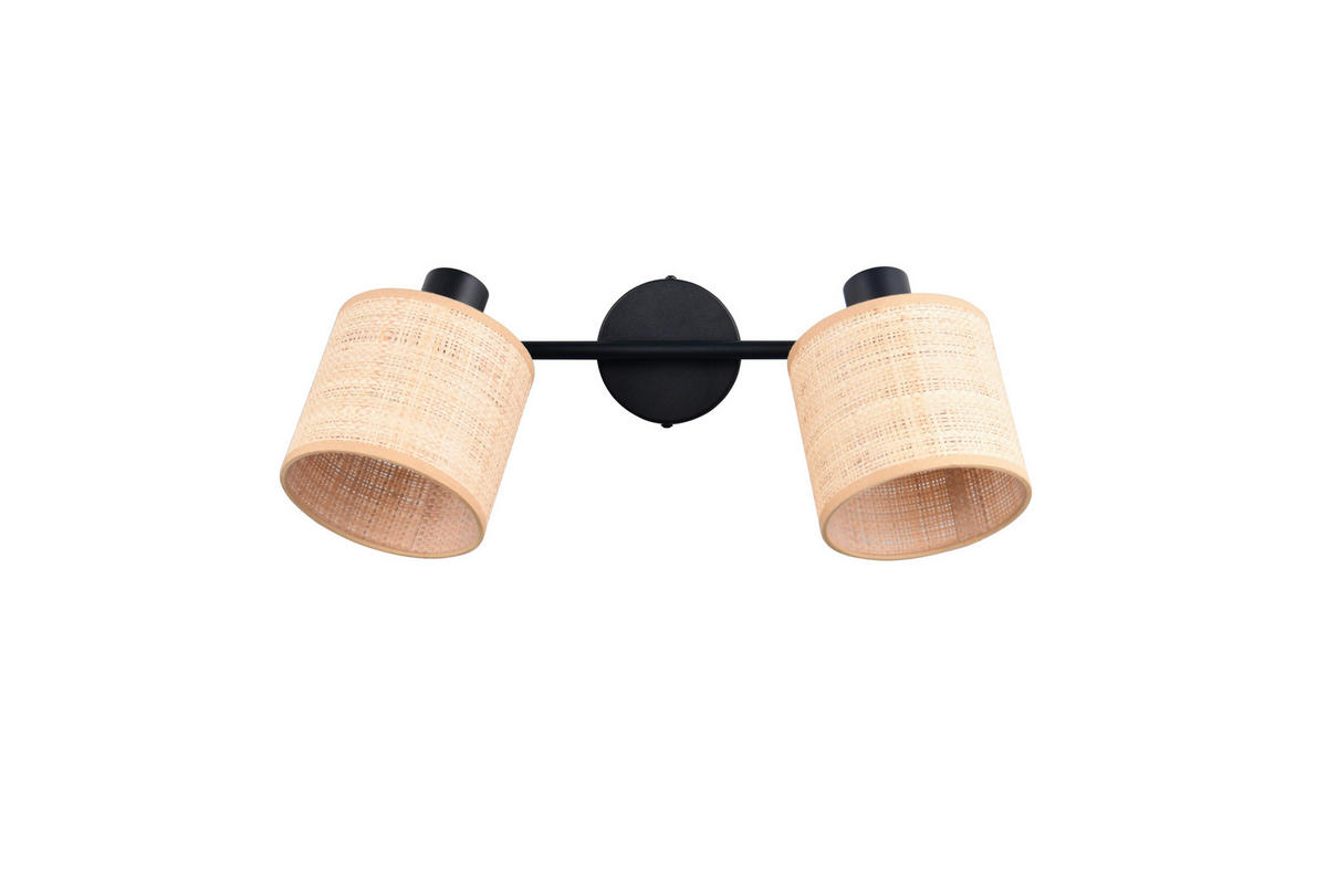 STRAHLER 42,5/25/13 cm   - Schwarz/Naturfarben, Natur, Textil/Metall (42,5/25/13cm)