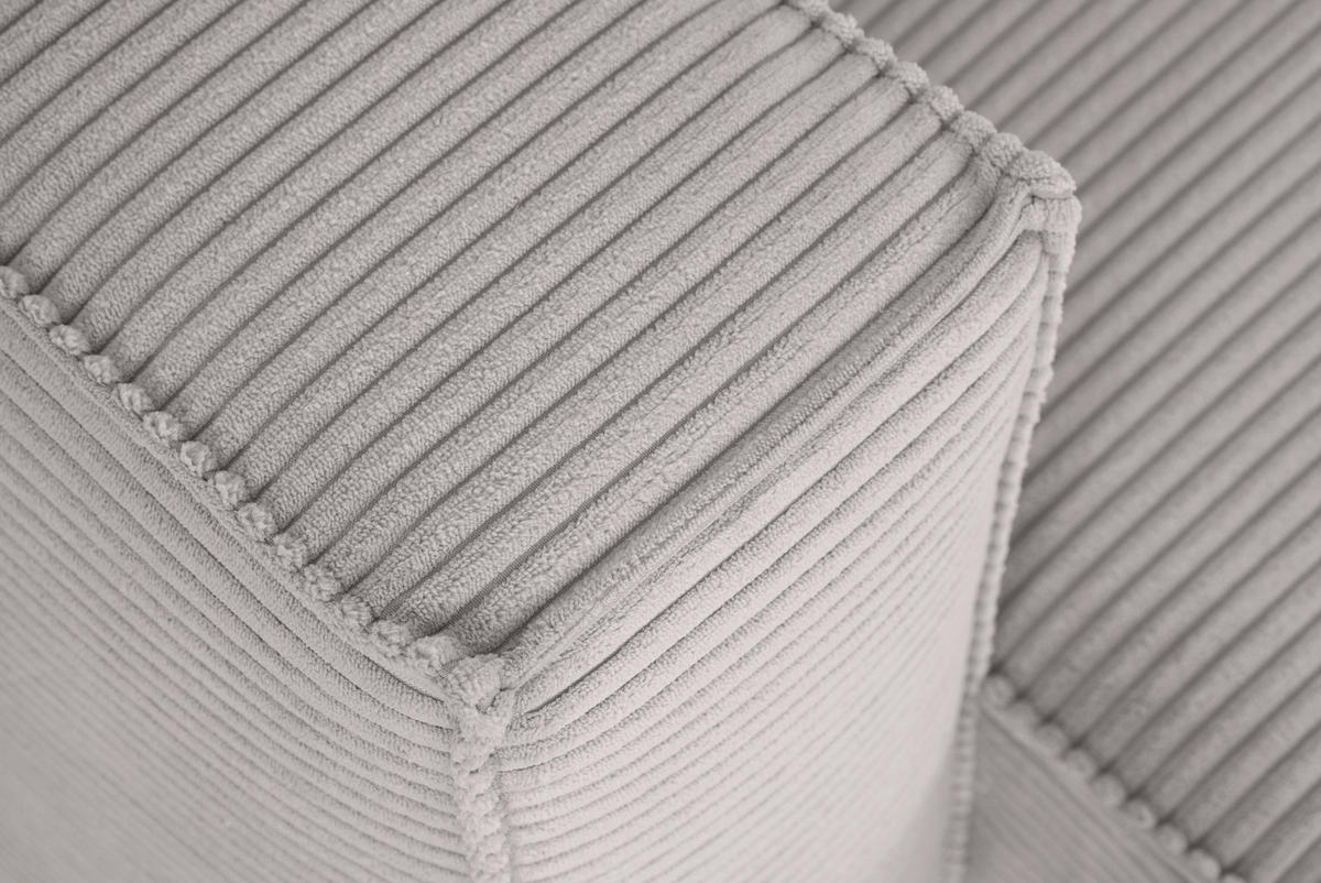 ECKSOFA Grau Feincord  - Schwarz/Grau, KONVENTIONELL, Kunststoff/Textil (242/151cm) - Carryhome