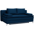 BOXSPRINGSOFA Centa in Webstoff Dunkelblau  - Chromfarben/Dunkelblau, Design, Textil/Metall (200/93/107cm) - Novel