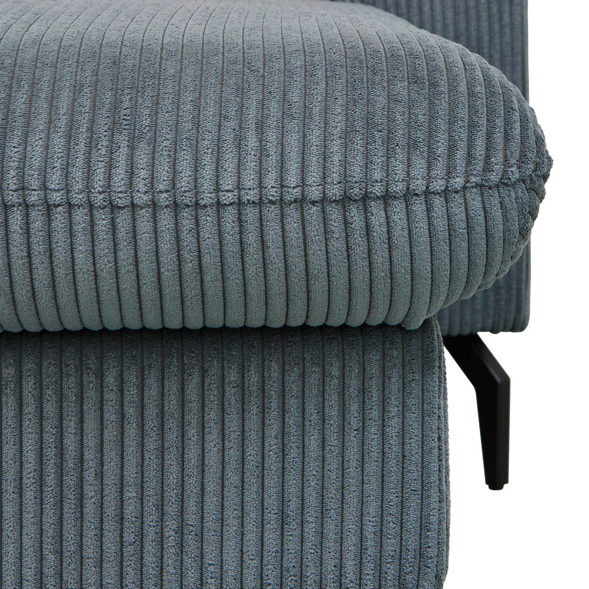 ECKSOFA in Cord Graphitfarben  - Schwarz/Graphitfarben, Design, Textil/Metall (302/180cm) - Venda
