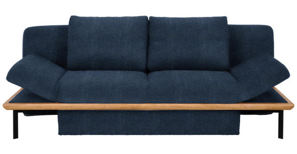 SCHLAFSOFA in Chenille Dunkelblau - Schwarz/Dunkelblau, MODERN, Holz/Textil (212/89/102cm) - Dieter Knoll