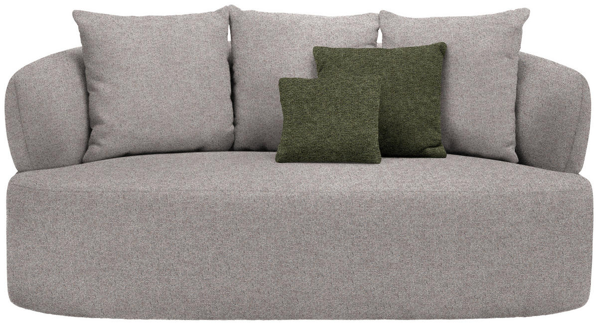 2-SITZER-SOFA in Chenille Greige  - Greige/Schwarz, MODERN, Kunststoff/Textil (177/86/105cm) - Hom`in