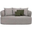 2-SITZER-SOFA in Chenille Greige  - Greige/Schwarz, MODERN, Kunststoff/Textil (177/86/105cm) - Hom`in