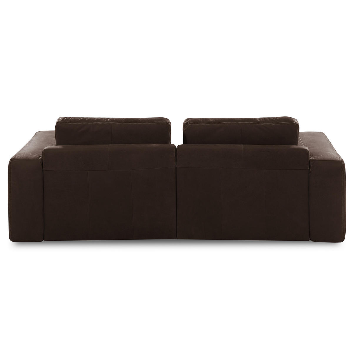 2-SITZER-SOFA  in Echtleder Dunkelbraun   - Dunkelbraun/Beige, Design, Leder/Kunststoff (240/85/123cm) - Livetastic