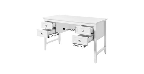 SCHREIBTISCH 130/59,6/76 cm in Weiß - Alufarben/Weiß, MODERN, Holzwerkstoff/Metall (130/59,6/76cm) - Novel