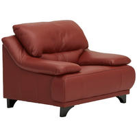 SESSEL in Echtleder Rot  - Rot/Schwarz, Design, Leder/Metall (118/87/92cm) - Xora