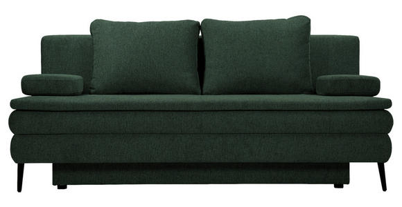 SCHLAFSOFA in Webstoff Dunkelgrün  - Dunkelgrün/Schwarz, Design, Kunststoff/Textil (200/90/100cm) - Venda