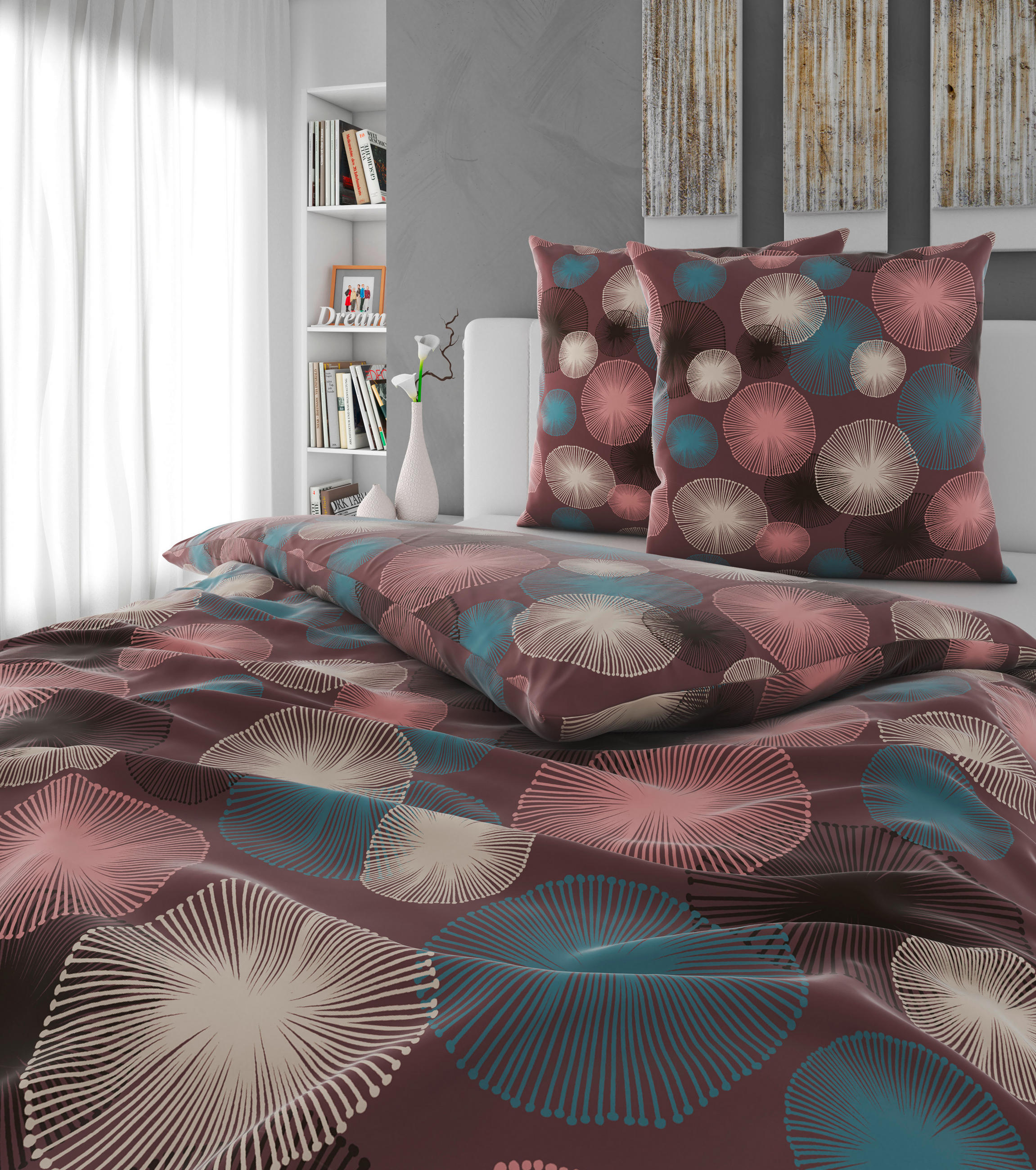 BETTWÄSCHE Satin 200/200 cm  - Blau/Braun, Textil (200/200cm) - Esposa