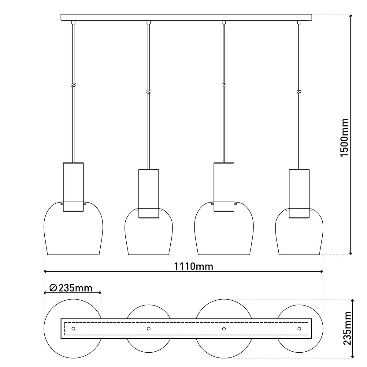 HÄNGELEUCHTE 111/27,5/150 cm  - Design (111/27,5/150cm) - Näve