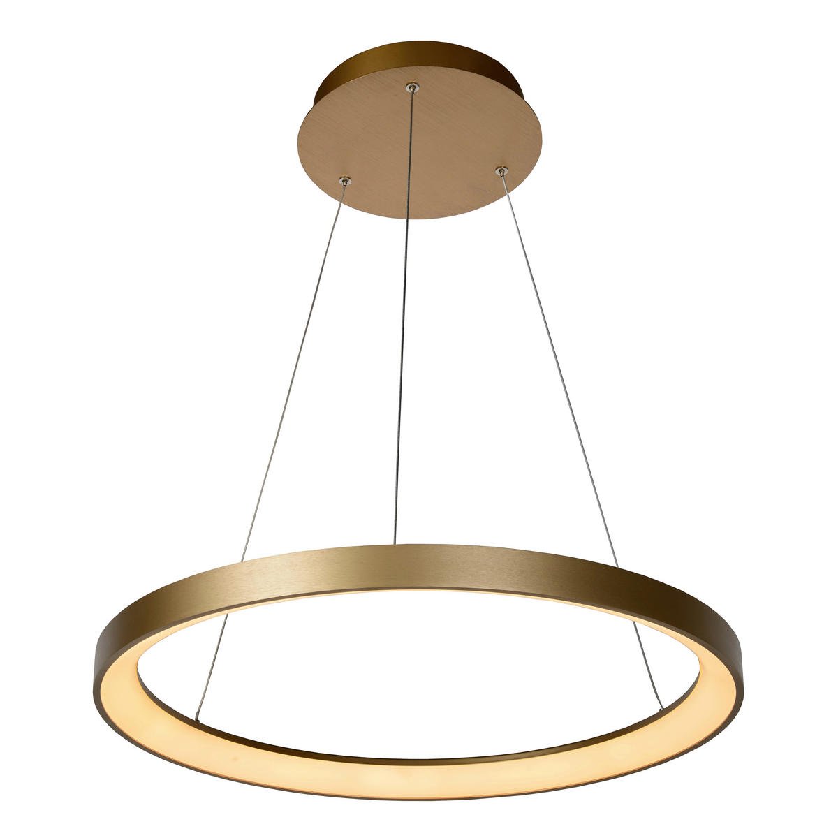 LED-HÄNGELEUCHTE Vidal   - Messingfarben/Opal, Design, Kunststoff/Metall (58/150cm) - Lucide