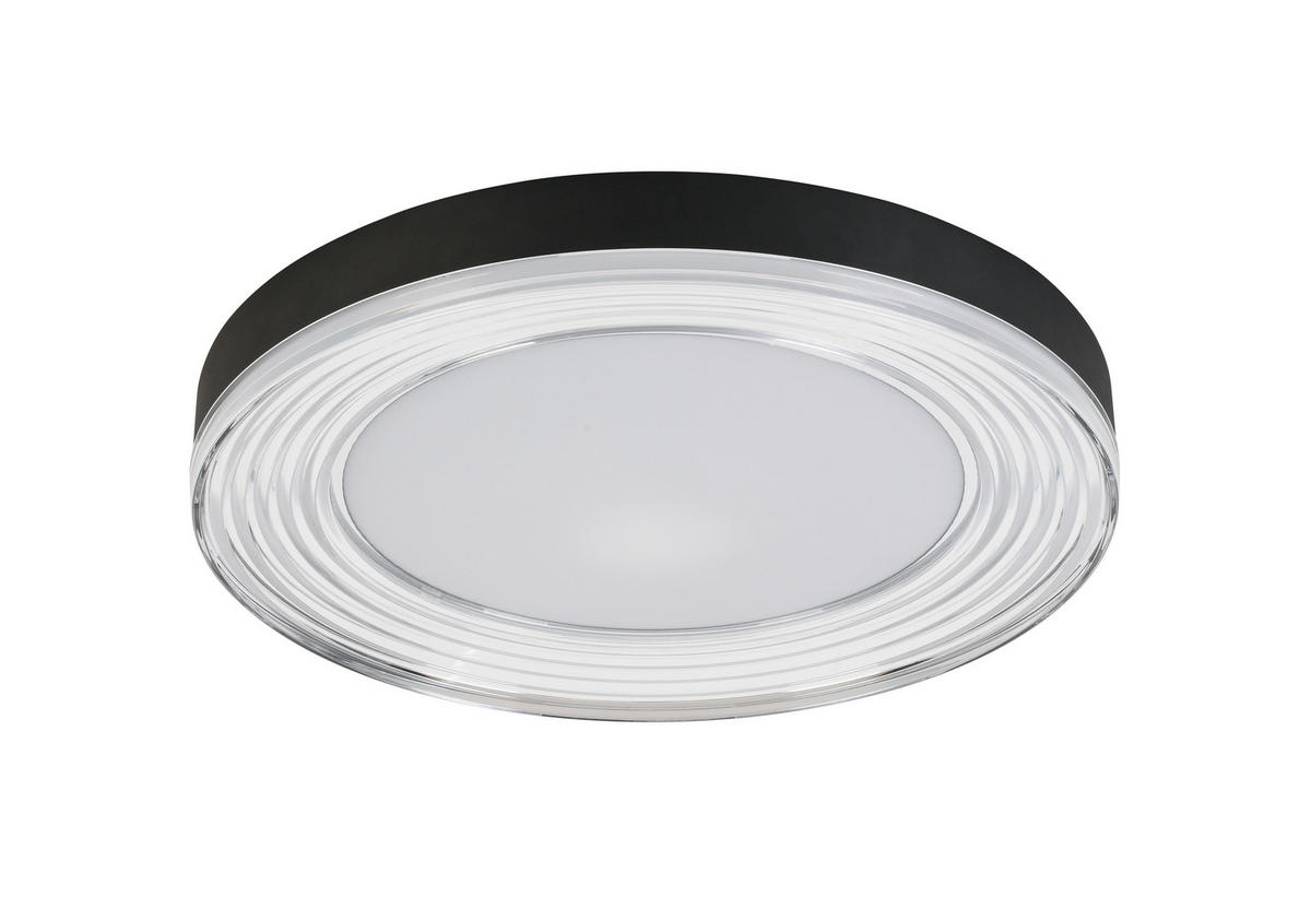 PLAFONIERĂ CU LED - alb/culoare crom, Basics, plastic/metal (48/6,5cm) - Novel