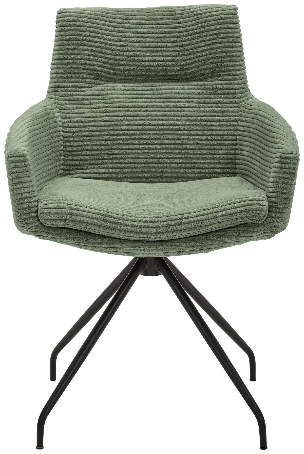 ARMLEHNSTUHL  in Cord  - Schwarz/Graugrün, Design, Textil/Metall (61/85/64cm) - Musterring