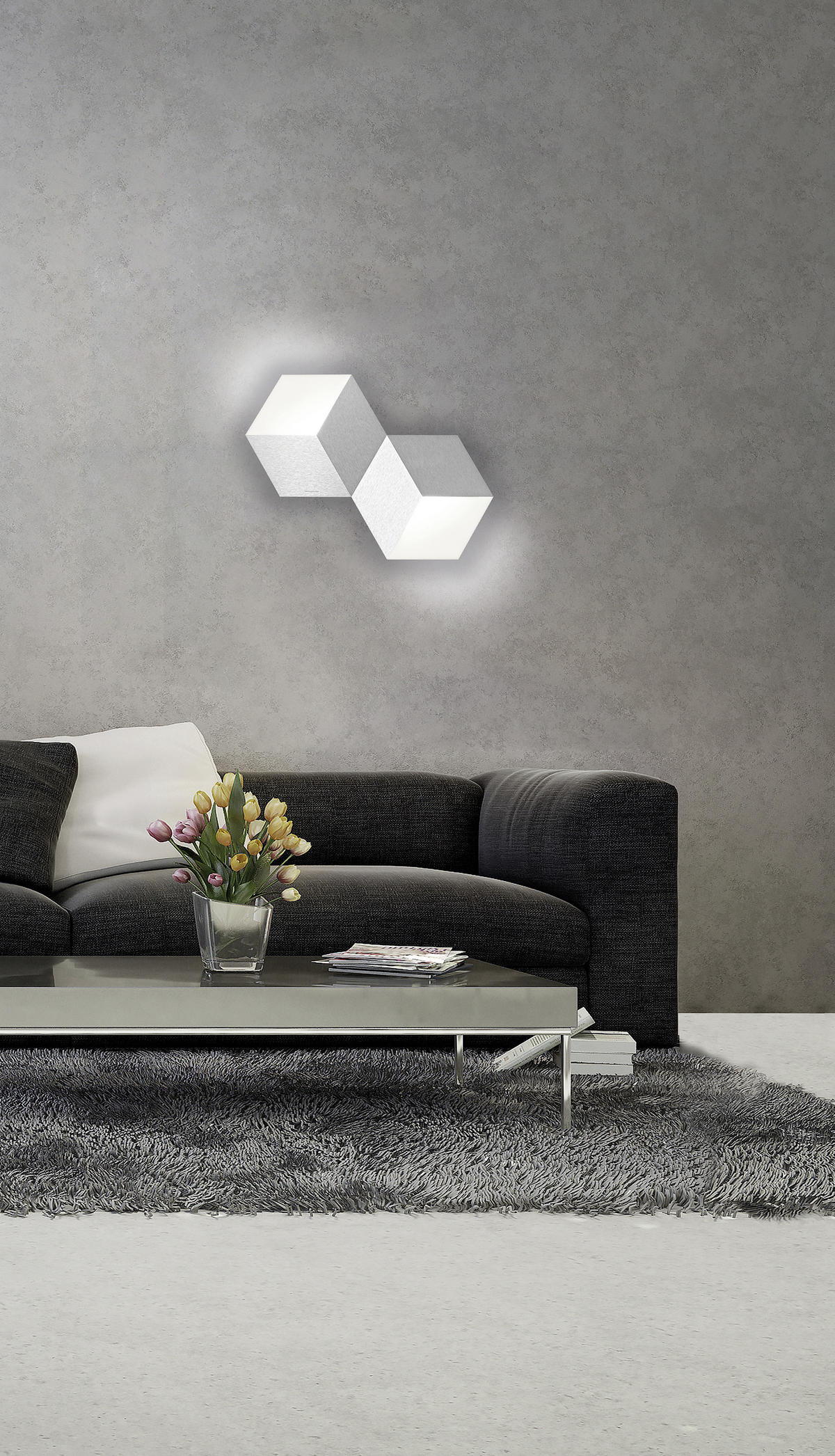 LED-DECKENLEUCHTE     - Alufarben, Design, Metall (30,6/53cm) - Grossmann