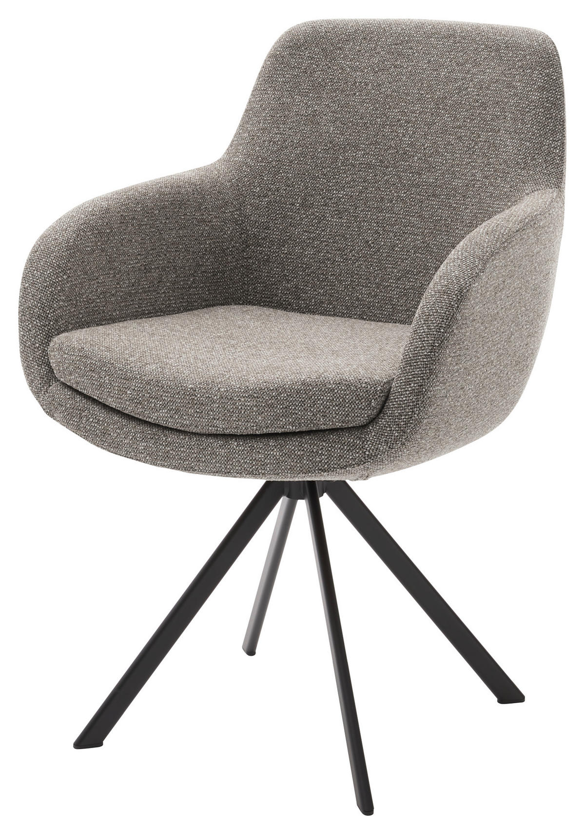 ARMLEHNSTUHL  in Eisen Webstoff  - Taupe/Schwarz, Design, Textil/Metall (62/86/66cm) - Musterring