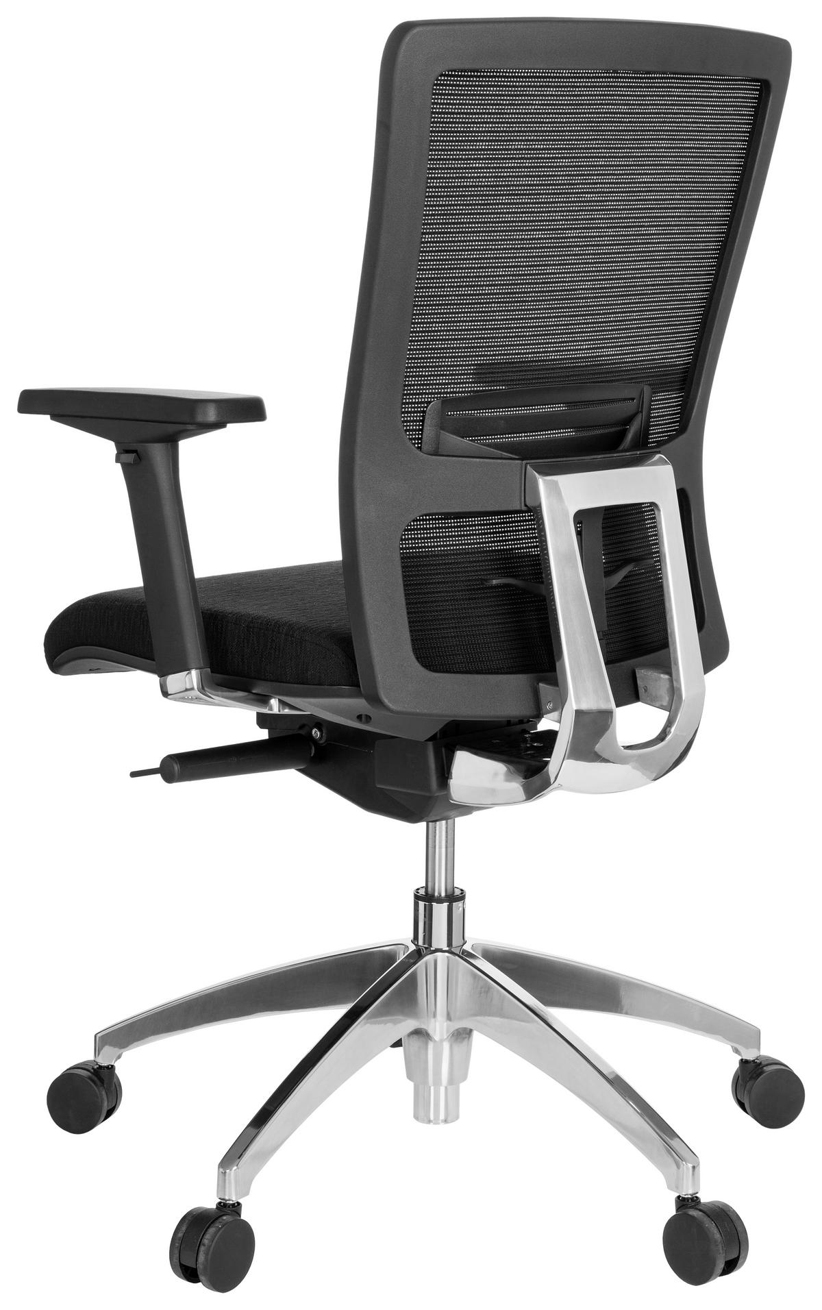 SNURRSTOL  i nätklädsel, flatväv svart  - aluminiumfärg/svart, Modern, metall/textil (57/113/52cm) - MID.YOU