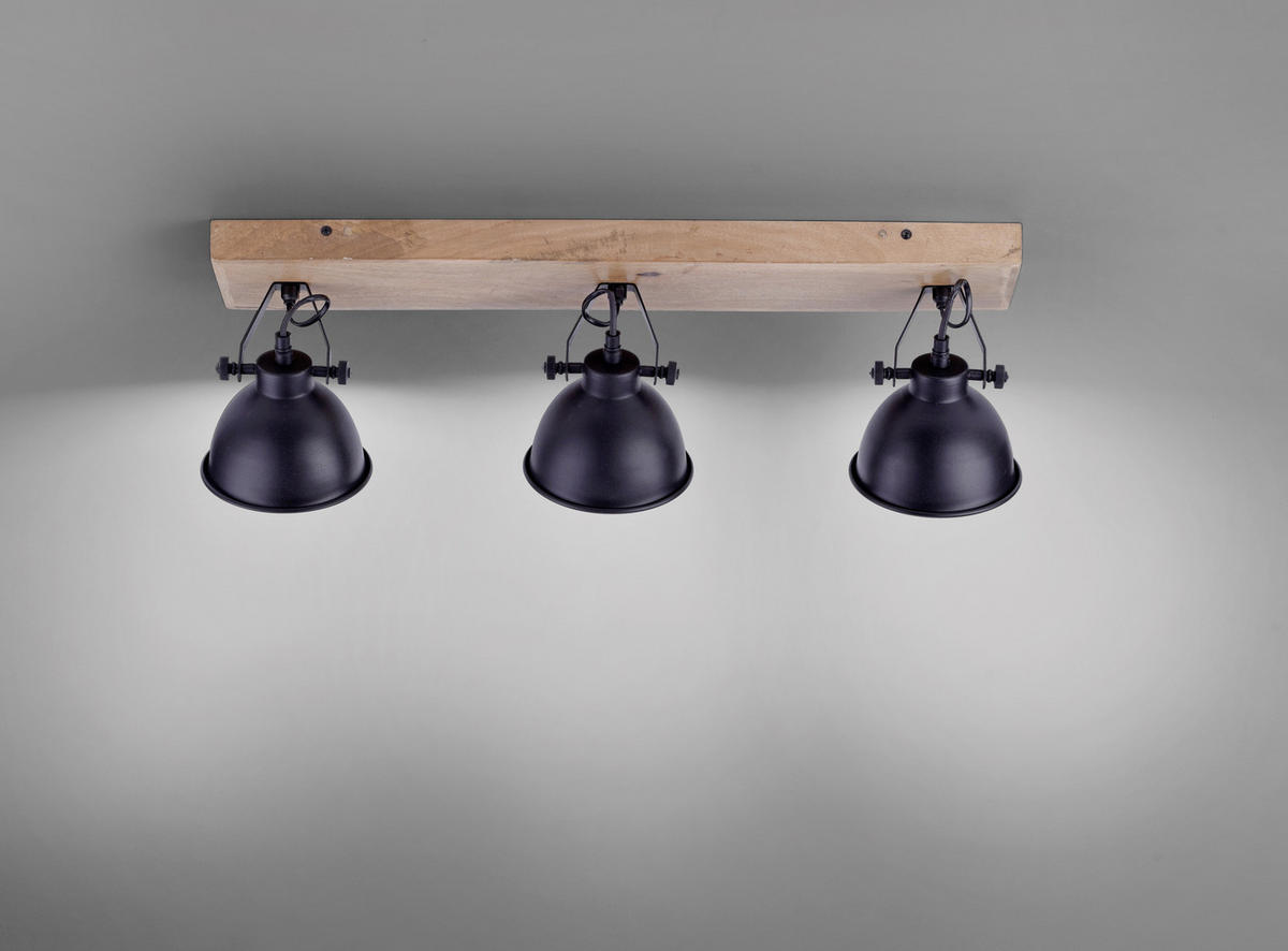 DECKENLEUCHTE SAMIA 74/15/22,5 cm   - Schwarz, Trend, Holz/Metall (74/15/22,5cm)