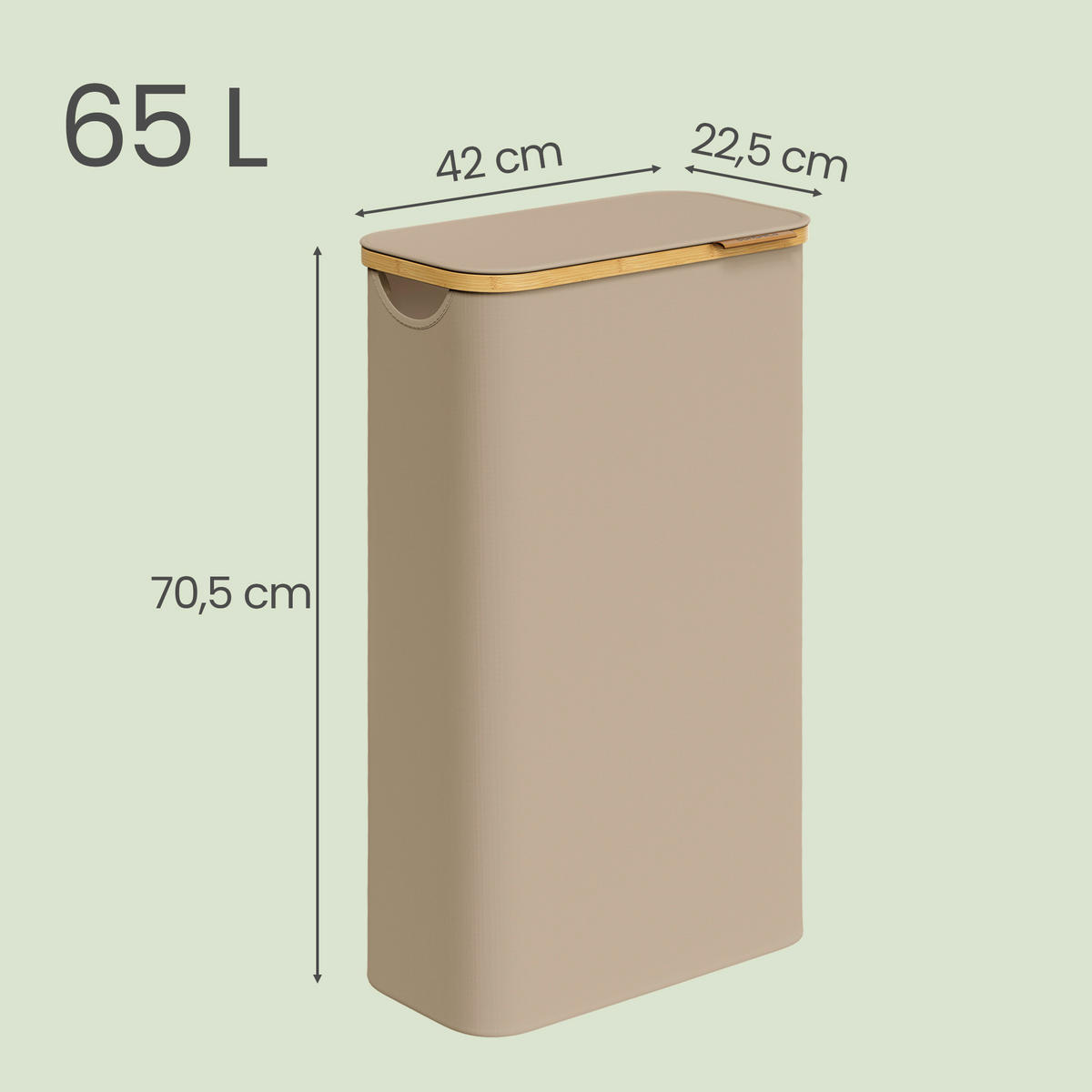 WÄSCHEKORB - Braun, Trend, Naturmaterialien/Kunststoff (42/70,5/22,5cm) - Boxxx