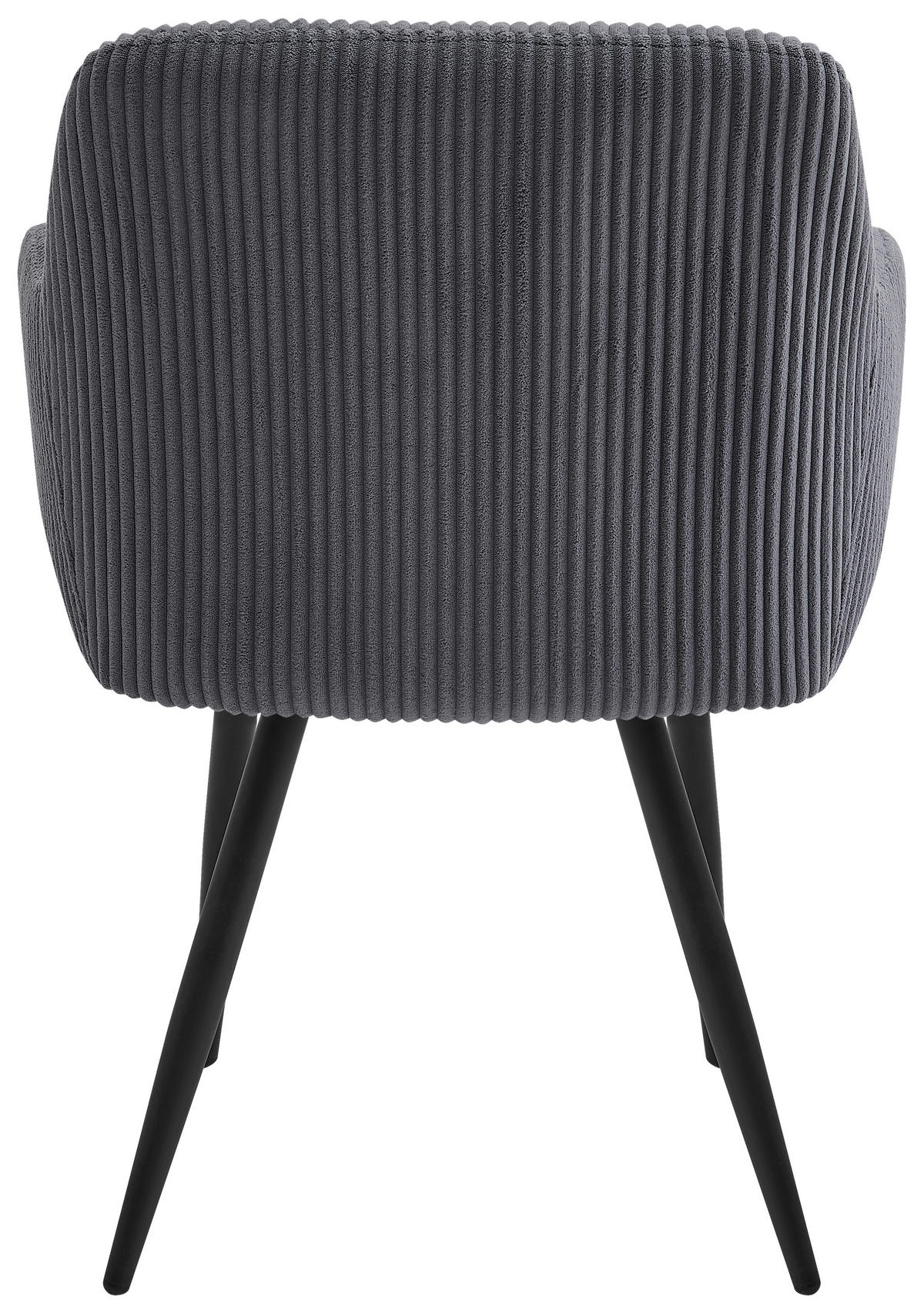 ARMLEHNSTUHL   Webstoff  - Schwarz/Grau, Design, Textil/Metall (56/83,5/59cm) - Ti'me