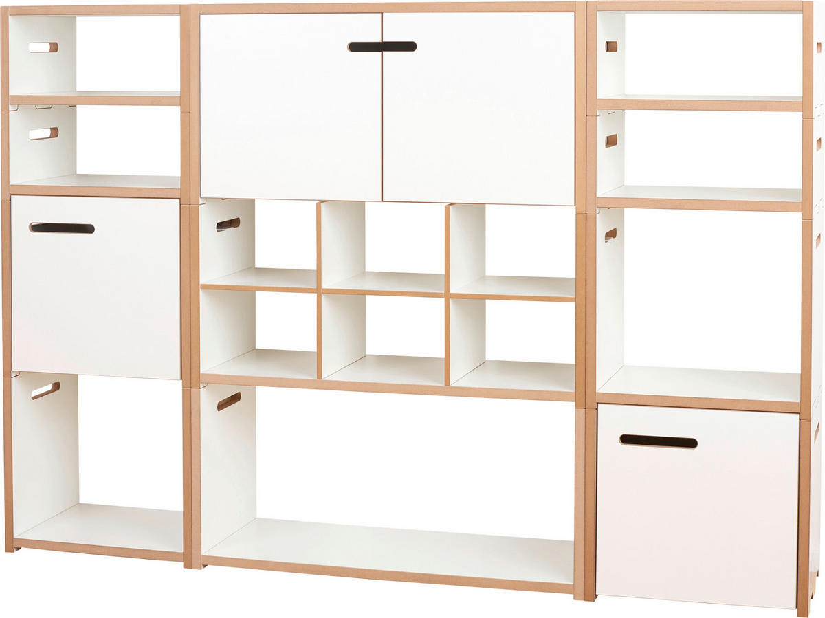 REGAL Buchefarben, Weiß  - Buchefarben/Weiß, MODERN, Holzwerkstoff (156/108,7/32cm) - Tojo
