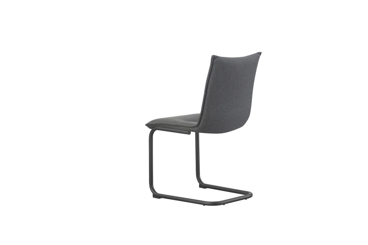 SCHWINGSTUHL-SET 2 Stück  in Webstoff  - Anthrazit/Schwarz, MODERN, Textil/Metall (46/89/57cm) - MID.YOU