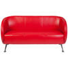3-SITZER-SOFA  in Lederlook Rot  - Chromfarben/Rot, MODERN, Textil/Metall (168/85/58cm) - MID.YOU